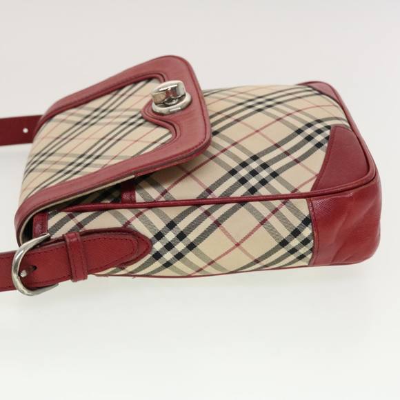 BURBERRY Nova Check Shoulder Bag Nylon Beige Auth 42722 - Picture 3 of 16